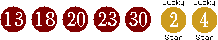 13 18 20 23 30 (02 04)