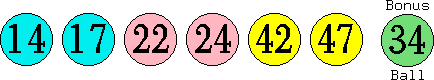 14 17 22 24 42 47 (34)