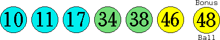 10 11 17 34 38 46 (48)