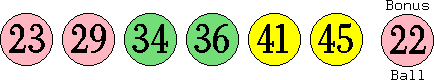 23 29 34 36 41 45 (22)
