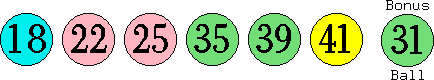 18 22 25 35 39 41 (31)