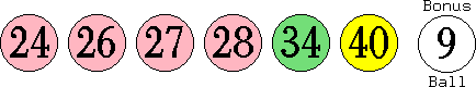 24 26 27 28 34 40 (09)