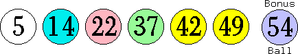 05 14 22 37 42 49 (54)